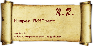 Mumper Róbert névjegykártya